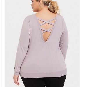 Dusty Purple Strappy Active Sweatshirt